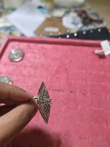 White Leaf Adjustable Ring