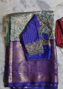 Silk Saree with Embellished Blouse