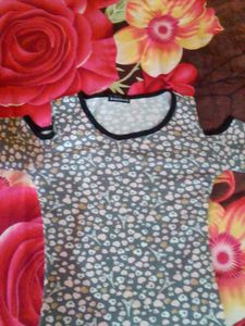 Floral &amp; Eiffel Tower Print Top