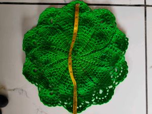 Green Crocheted Doily