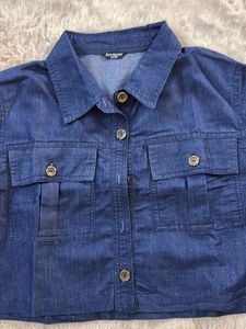 CROP DENIM SHIRT