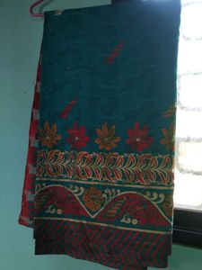 Elegant Teal & green sea Saree