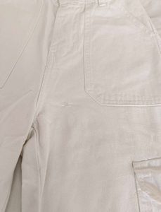 White Wide Leg Cargo Pants