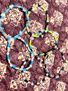 Colorful Heart Bead Bracelet Set Of 8