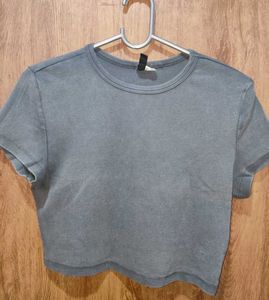 Gray Cropped Tee