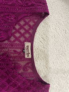 Purple Embroidered Kurta