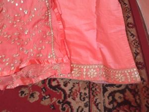 Peach Embroidered Indian Salwar Kameez Suit