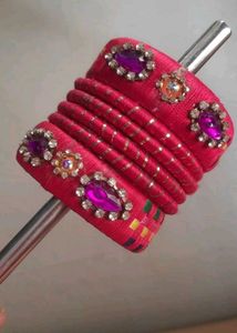 Red &amp; multi colour bangles