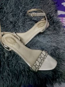 Sandals With Crystal Block Heel