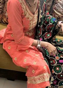 Beautiful Peach Embroidered Salwar Kameez