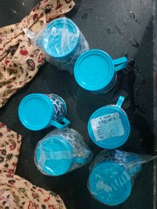 Set of 6 Printed Steel Cups