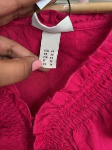 Pink Elegant Ruffled Blouse