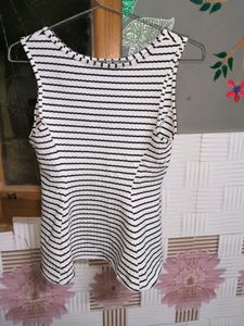 Striped Peplum Tank Top