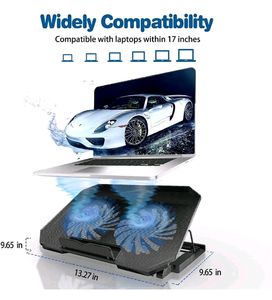 Zinq Dual Fan Cooling Pad for Notebook/Laptop with Dual USB Port(Black)