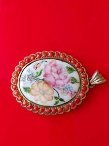 Antique Gold Plated Pure Silver Pendant