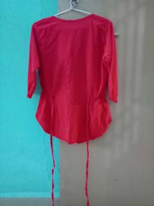 Red Button Down Crop Top