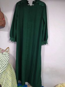 dark green abaya with dupatta