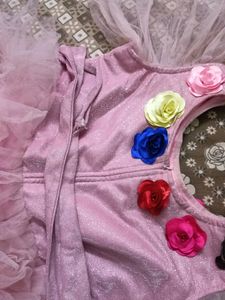 Full flare multi colour princess gown for girls