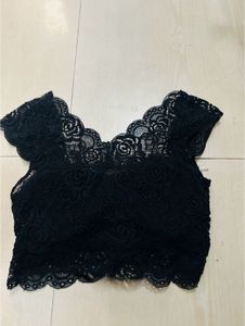 Black Net Padded Bralette 🌸