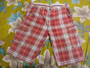 Red Plaid Cargo Shorts
