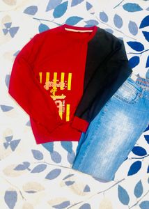 Beautiful Red & Black Graphic Tee