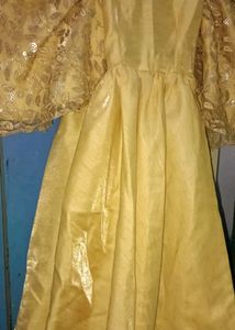 Golden Shrug With Frock