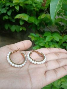 Pearl Hoop Earrings