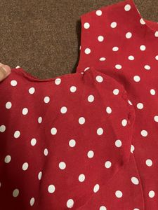 Cold Shoulder Polka Dot Top