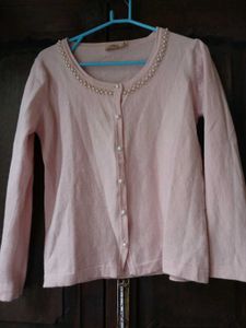 Pink Pearl Embellished Cardigan