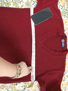 Maroon V-Neck Sweater