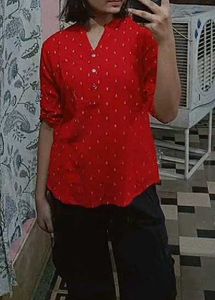Red Printed Top