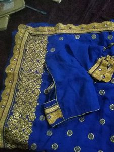 Embroidery Work with Mirror and Designed Boarder
