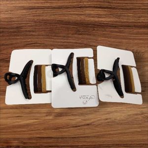 Brown Hair Claw Clips - Set of 3
