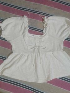 brand new White Ruffle Detail Top