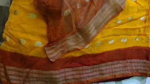 Yellow &amp; Orange Sari with Blouse