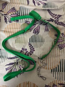Stunning Green Sling Bag With Embellished Chain