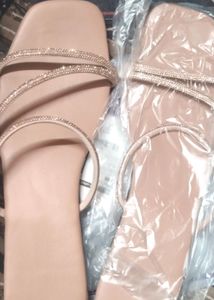 Pink Rhinestone Flats..Indian 4 Size