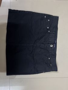 cute black denim miniskirt