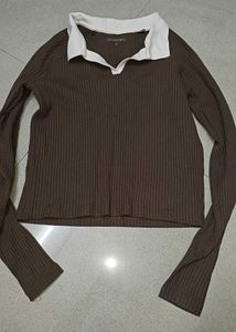 Brown Long Sleeve Top