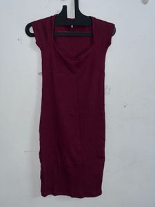 Burgundy Bodycon Mini Dress