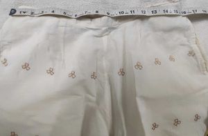 Cream And Gold XXL Palazzo With Cutwork