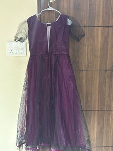 Elegant Embellished Purple Anarkali Gown