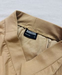 Tan Suede Mini Skirt with Slit