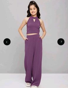 Purple Crop Top & Pant Set