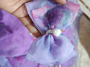 Organza Baby Girl Frock With Free Bow