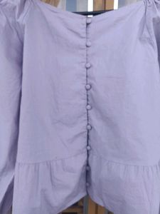 Lilac Peplum Long Sleeve Top