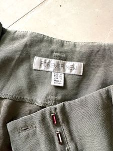 Olive Green Belted Pants