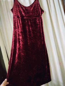Burgundy Velvet Slip Dress