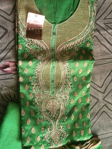 Pretty Green Salwar Suit Fabric