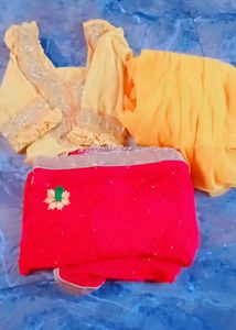 Elegant Yellow Kurta Set  With Heavy Dupatta